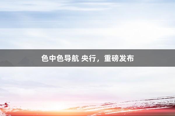 色中色导航 央行，重磅发布