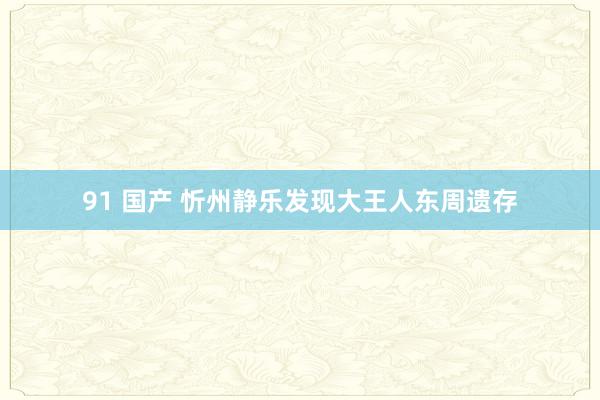 91 国产 忻州静乐发现大王人东周遗存