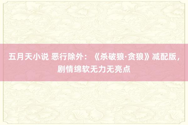 五月天小说 恶行除外：《杀破狼·贪狼》减配版，剧情绵软无力无亮点