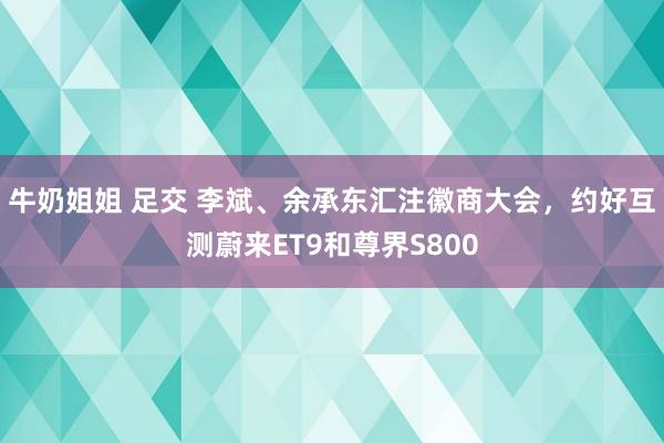 牛奶姐姐 足交 李斌、余承东汇注徽商大会，约好互测蔚来ET9和尊界S800