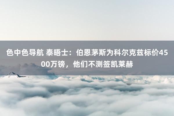 色中色导航 泰晤士：伯恩茅斯为科尔克兹标价4500万镑，他们不测签凯莱赫