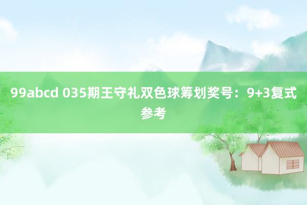 99abcd 035期王守礼双色球筹划奖号：9+3复式参考