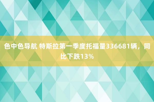 色中色导航 特斯拉第一季度托福量336681辆，同比下跌13%