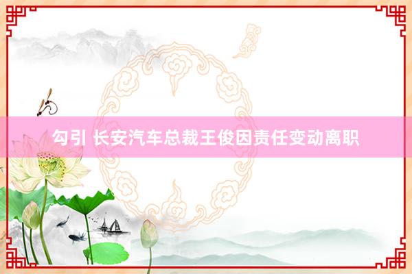 勾引 长安汽车总裁王俊因责任变动离职