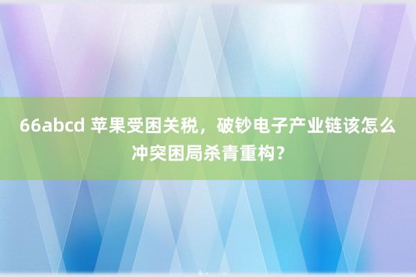 66abcd 苹果受困关税，破钞电子产业链该怎么冲突困局杀青重构？