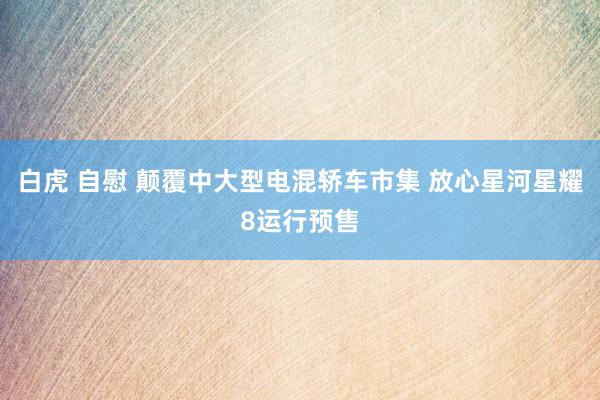 白虎 自慰 颠覆中大型电混轿车市集 放心星河星耀8运行预售