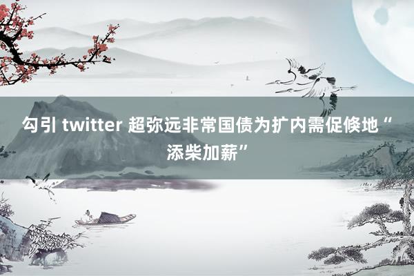勾引 twitter 超弥远非常国债为扩内需促倏地“添柴加薪”