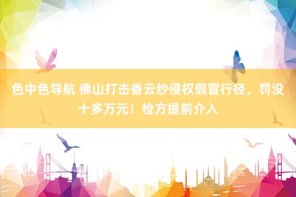 色中色导航 佛山打击香云纱侵权假冒行径，罚没十多万元！检方提前介入